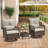3 Pieces Patio Swivel Rocker Rattan Chairs, Outdoor Swivel Rocking Chairs With 1 Rattan Coffee Table, 360 Degree Swivel Patio Chairs For Lawn, Garden, Porch-109264710