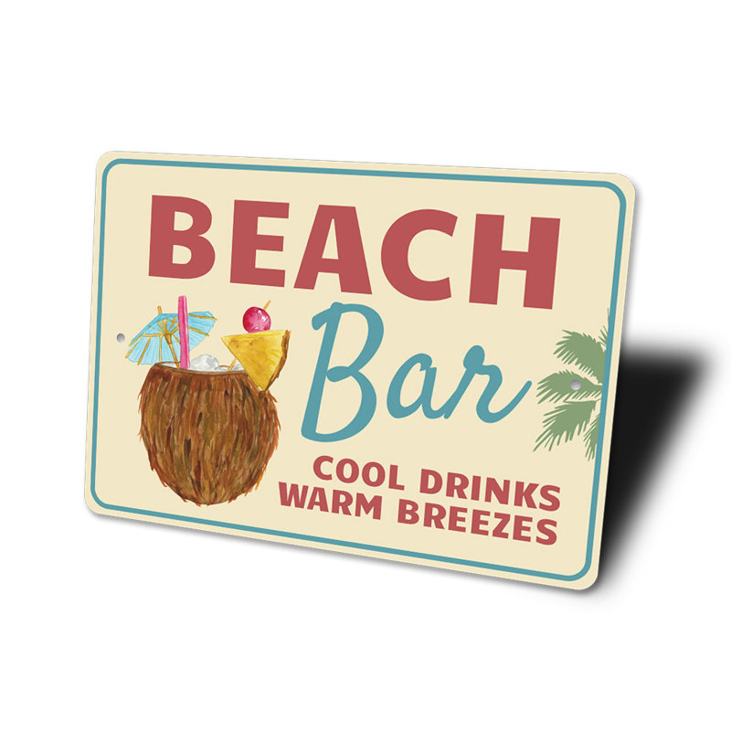 Plaque de plage en aluminium, H 12 po x l 18 po x P 0,06 po