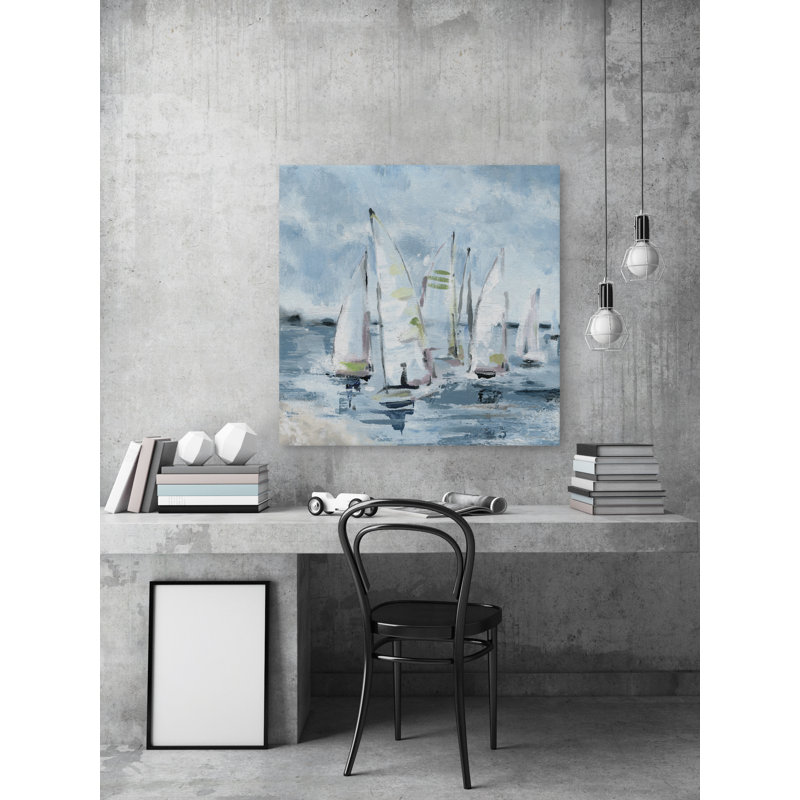 Sur les vents - peinture sur toile tendue, H 32 po x l 32 po x P 1,5 po