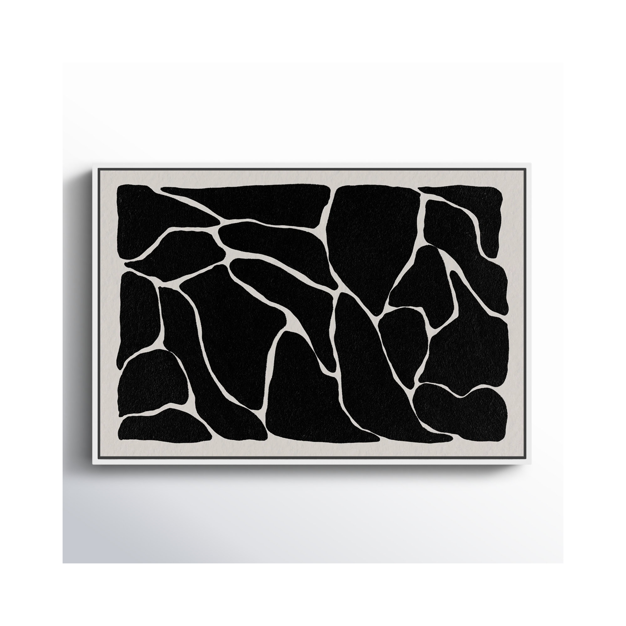 Abstract Black And White Giraffe Pattern, 11" H x 16" W, White