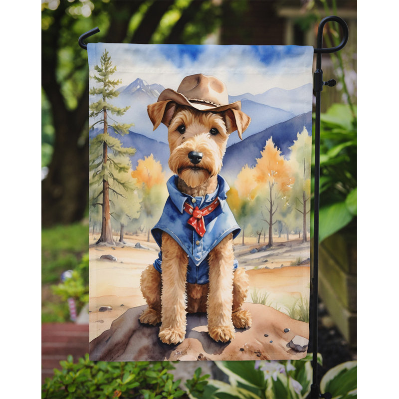 Drapeau Cowboy Welcome Garden, Lakeland Terrier