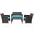 4 - Person Patio Conversation Set with Cushions-797615316