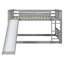Lit superposé double au dessus d'un lit double avec échelle avec glissade, gris (Ancien SKU: LT000208AAE)-1093583937
