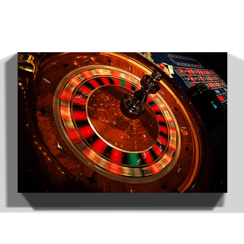 Roulette Table Casino Photographic - Wrapped Canvas, 70cm H x 100cm W