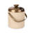 Beige Leather Ice Bucket With Brass
