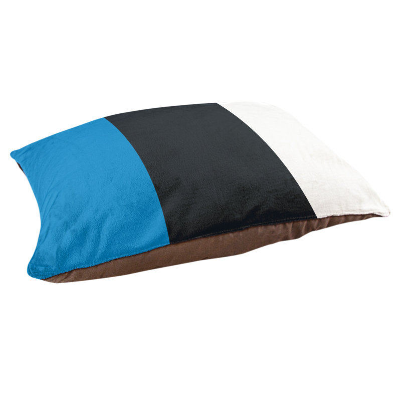 Coussin Detroit, Large (40" W x 30" D x 6.5" H), Blue/Black/Silver