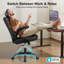 Chaise de bureau ergonomique inclinable avec accoudoirs réglables, fonction berçante et roulettes pivotantes à 360 °-1411308861