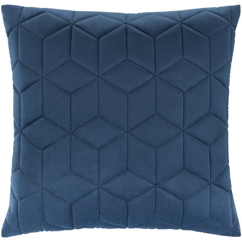 Jocques Velvet Reversible Throw Pillow, 20" x 20", Navy, Pillow Cover Only - No Insert