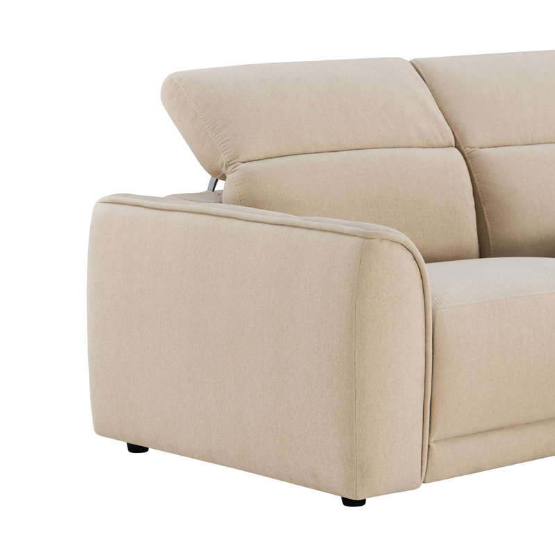 Canapé inclinable électrique 110,2 po Zero Wall avec appui-tête réglable et tissu chenille facile à nettoyer, Oatmeal