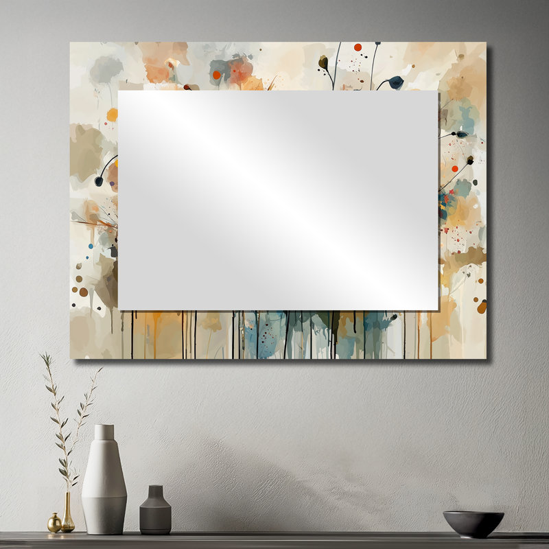 Fleurs sauvages sauvages, symphonie abstraite I - art mural miroir floral - imprimé sur métal, 30 po x 40 po