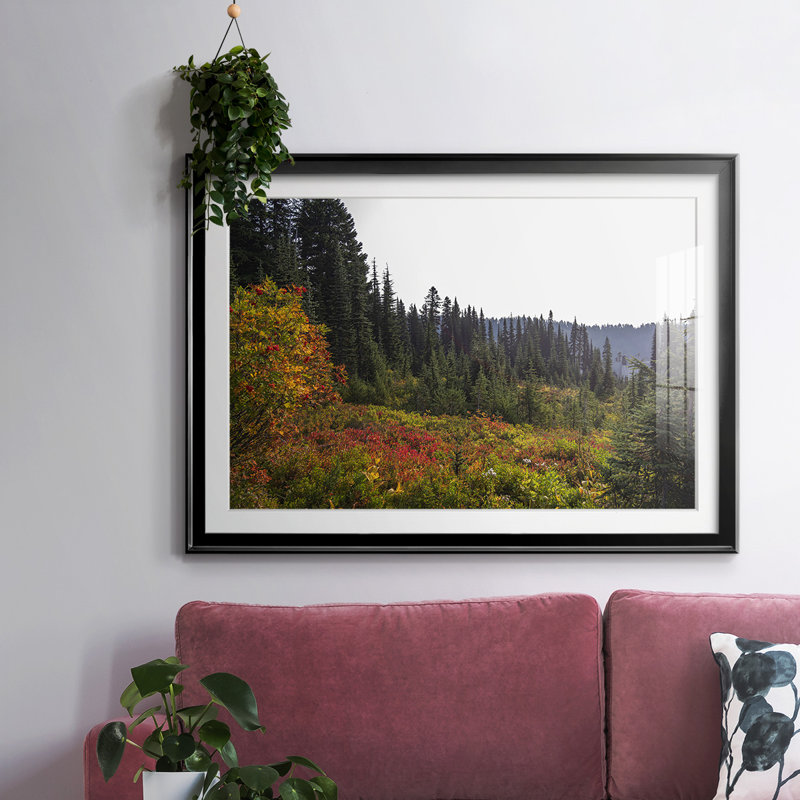 Fleurs parmi les arbres, impression sur papier, Noir, H 27 po x l 39 po x P 1,5 po