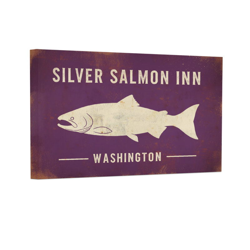 Imprimé à motif d'animaux, saumon argenté, Washington, H 12 po x l 18 po