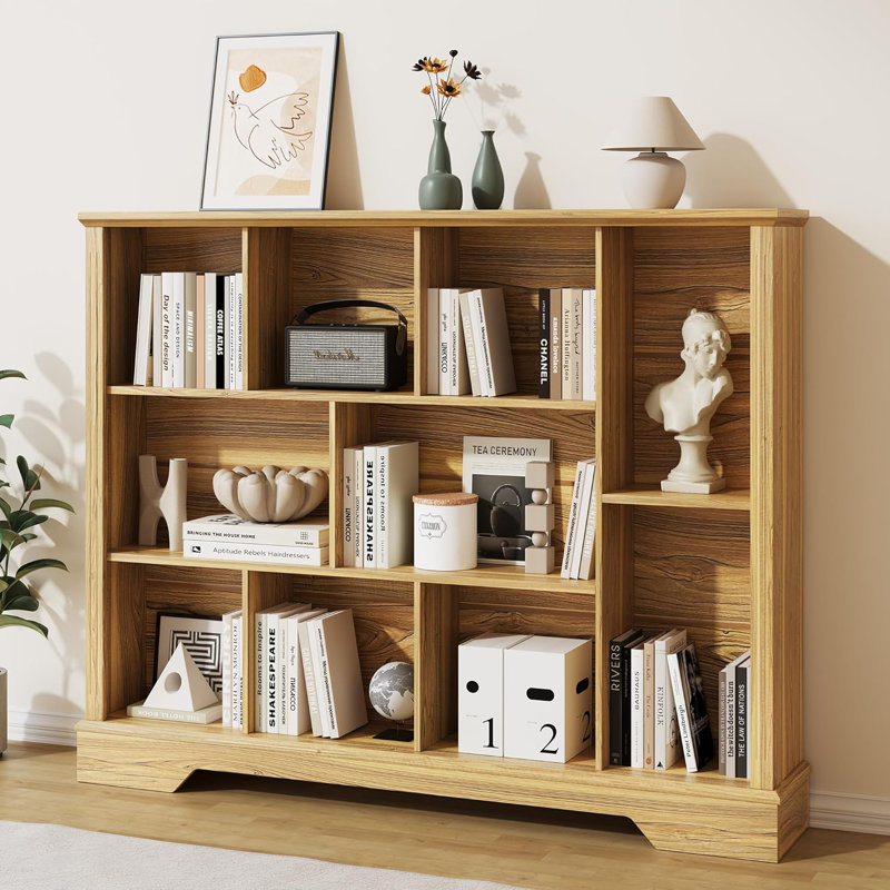 Modern 10 Cube Large Storage Bookcase, Brown