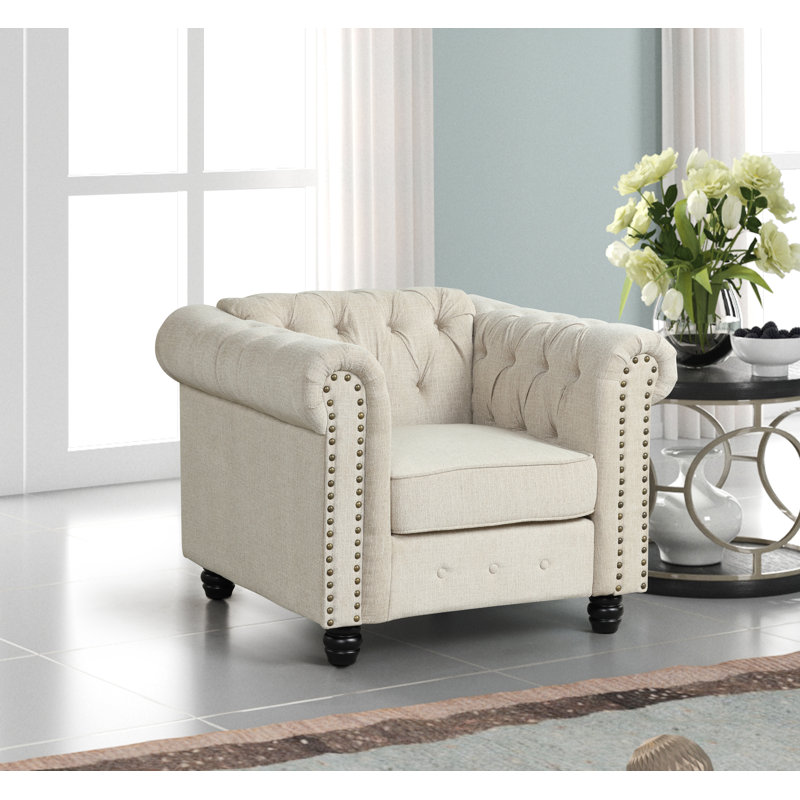 Galarza Upholstered Armchair, Beige