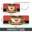 Paquet de 2 tapis de cuisine à motif de tasse à café rouge Retro