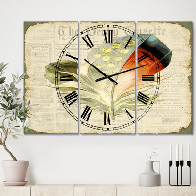 Horloge murale 3 panneaux