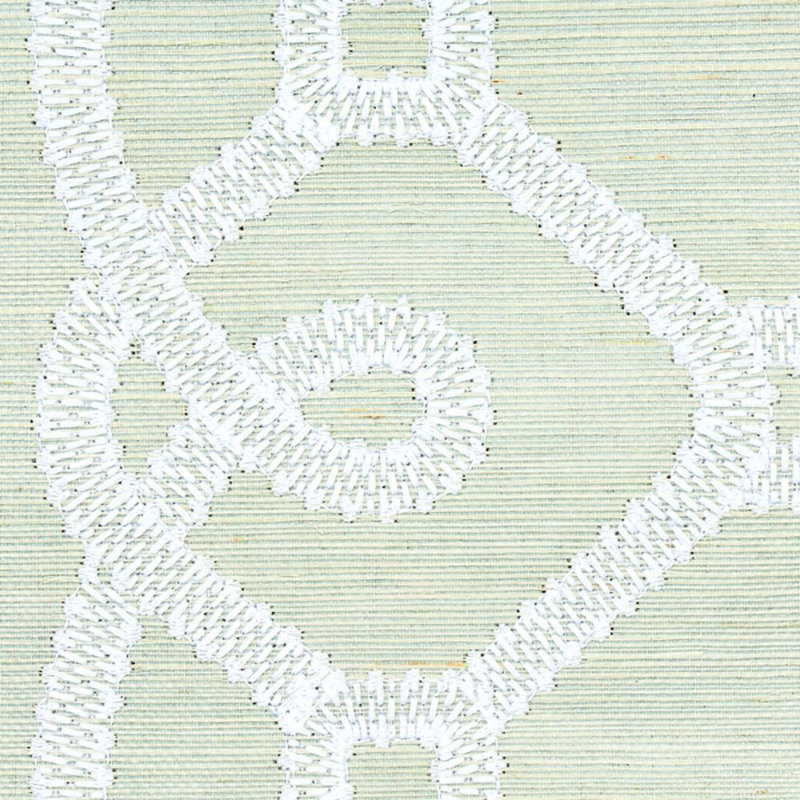 Ziz Embroidered Sisal Wallpaper, Mineral