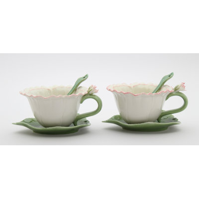 Porcelain Carnation Teacup Set