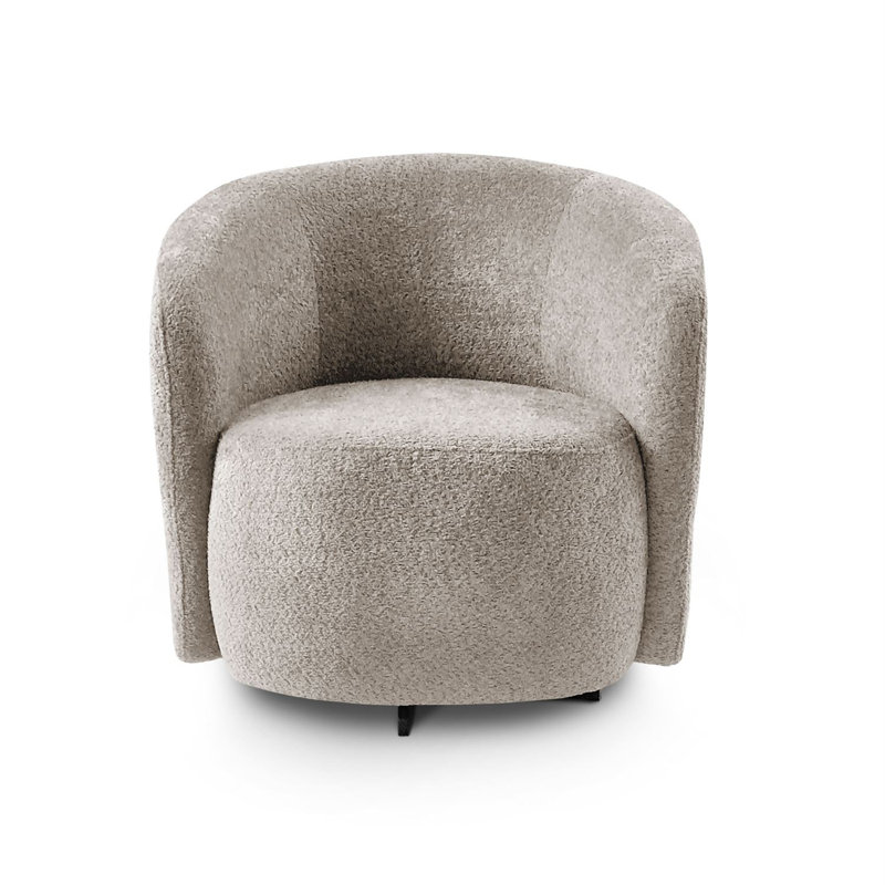 Crifasi 80cm W Upholstered Pouf Chair, Beige