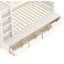 Lit superposé simple au-dessus de simple avec 4 tiroirs de rangement, lit superposé en bois massif avec garde-robe intégrée et garde-corps pleine longueur, sans sommier tapissier, ivoire-1113970287