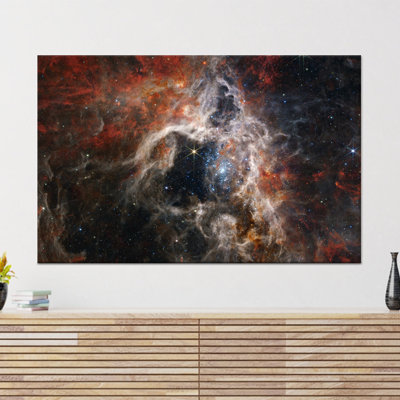 Stunning Tarantula Nebula Canvas Art: James Webb Telescope Starry Sky Decor Print,1P Wrapped Canvas