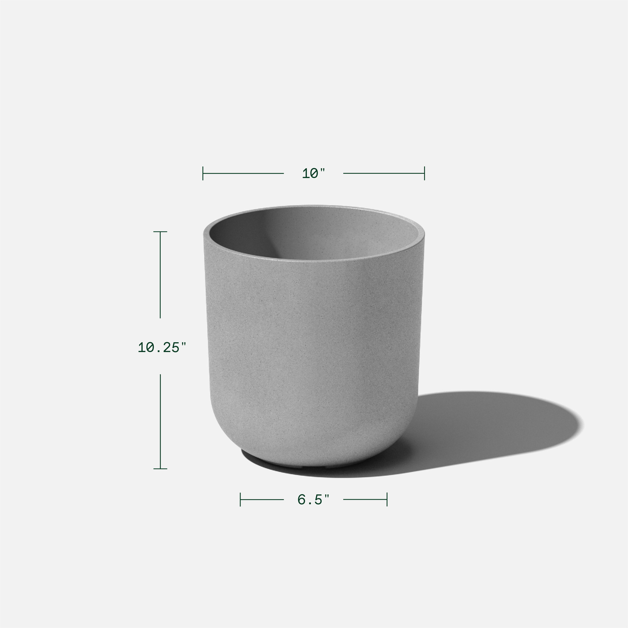Mason Series Kona Planter, Gray, 1, 10.25" H x 10" W x 10" D