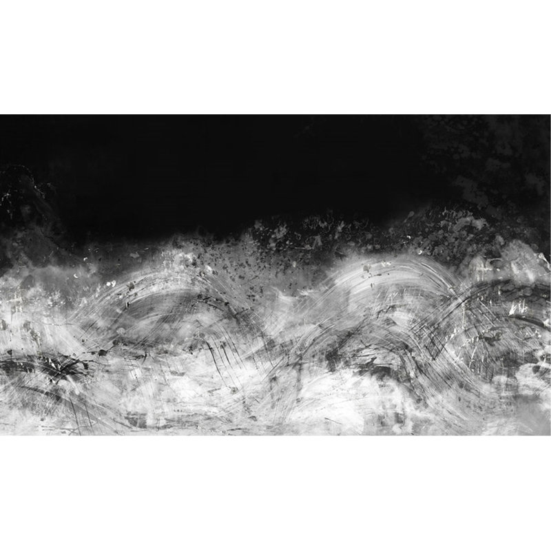 In The Rough Sea Painting by Sofia Fox, 17" H x 30" W, Glass Coat