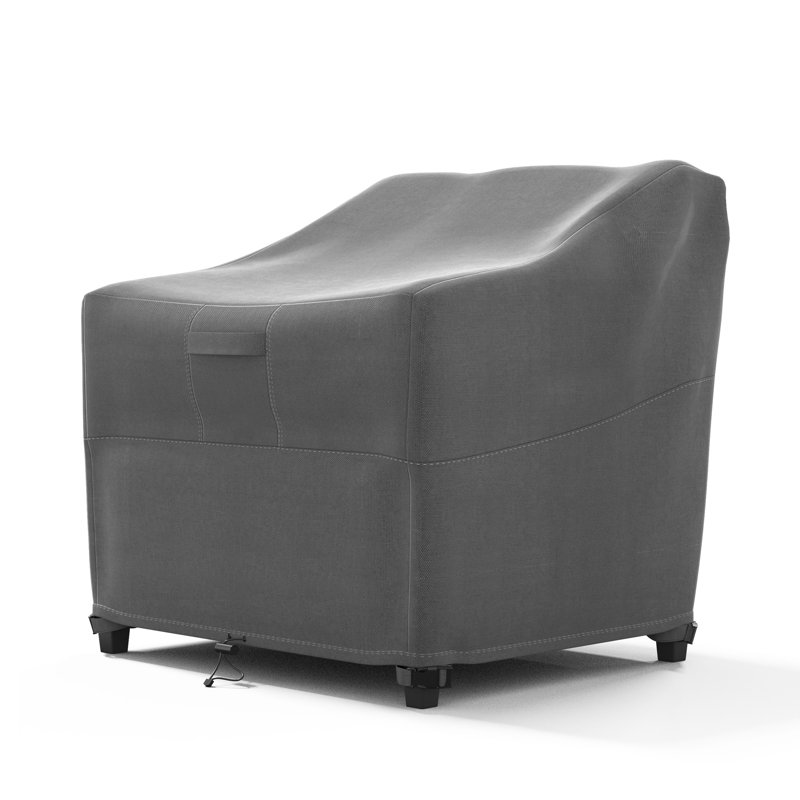 Premium Patio Chair Wide Cover - Breathable, Heavy-Duty Cover with Water-Resistant PVC liner, Adjustable Elastic Hem, Click-Close Straps, and Air Vents - Goodman Collection