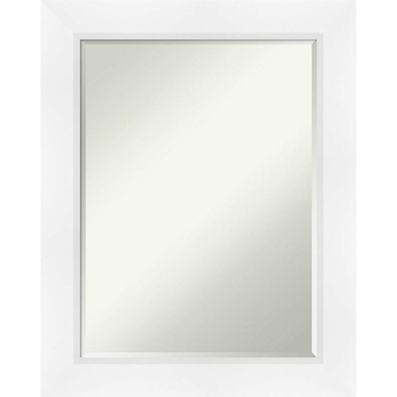 Miroir mural incliné demi-biseauté, Blanc