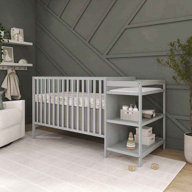 Lit de bébé et table à langer convertible 5-en-1 Dream On Me, Gris galet