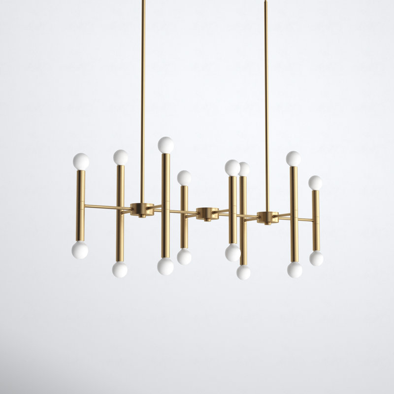Jamir 16 - Light Dimmable Modern Linear Chandelier, Gold