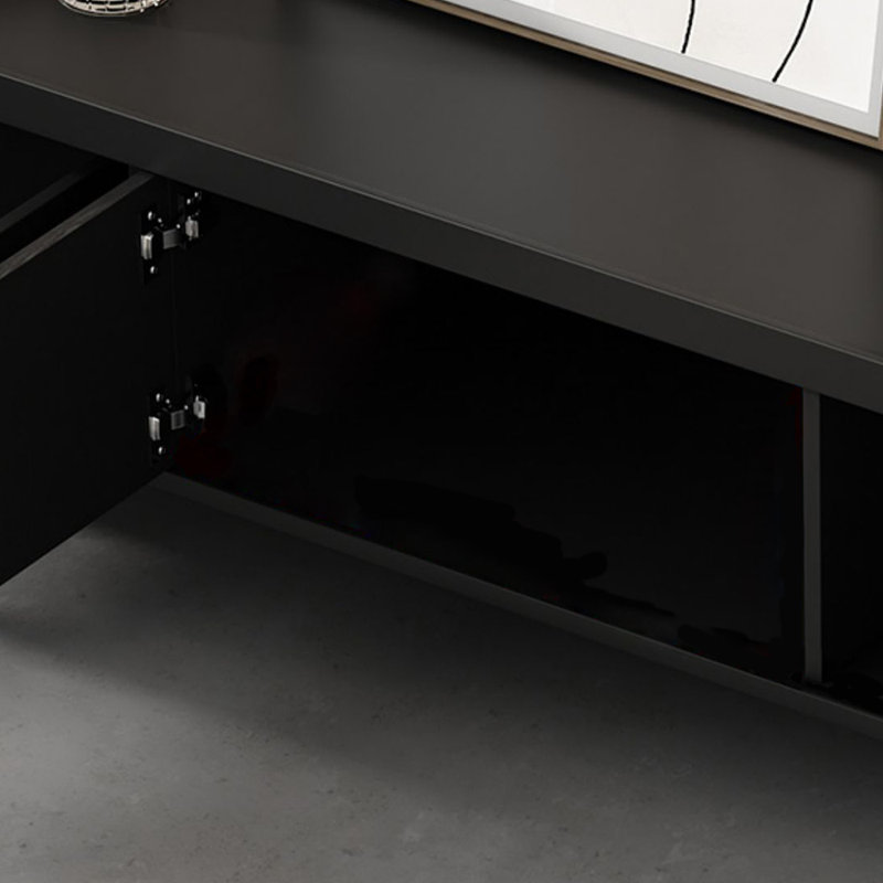 Meuble télé de luxe noir clair, 78.74"