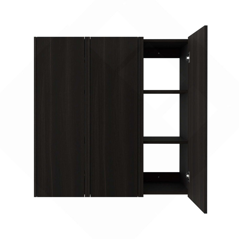 36-Inch Wall Mounted Side Cabinet Combination With 3 Soft Closing Door For Small Bathroom,Study, Storage Room, Dark Oak
