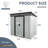 6Ft X 5Ft Outdoor Metal Storage Shed With Lockable Sliding Doors And Transparent Plate For Garden, Lawn-123794411