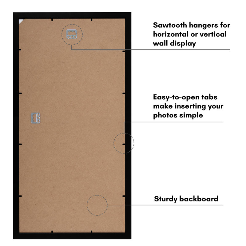 Americanflat 11x22 Newspaper Frame - Display for Assorted Media Articles - Thin Picture Frame with Polished Plexiglass for Wall Display