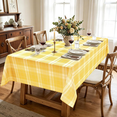 Nappe à carreaux imperméable (1 pièce), résistante aux plis et aux taches, motif tartan, antiéclaboussures, facile d'entretien, idéale pour les fêtes, les soupers, la cuisine, les pique-niques et les anniversaires.