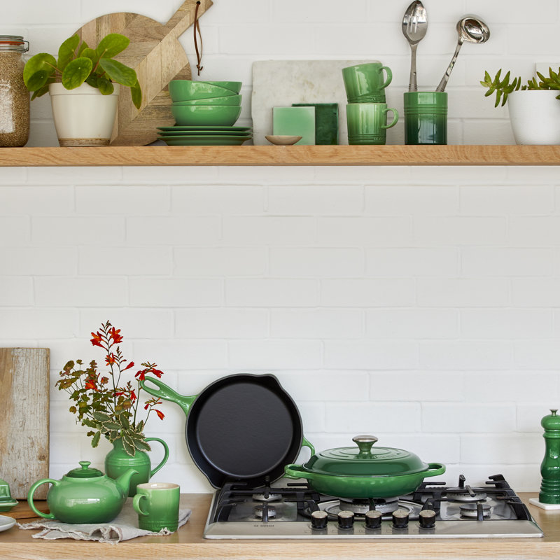 Le Creuset Cast Iron Shallow Casserole, 30cm / 3.5L, Bamboo