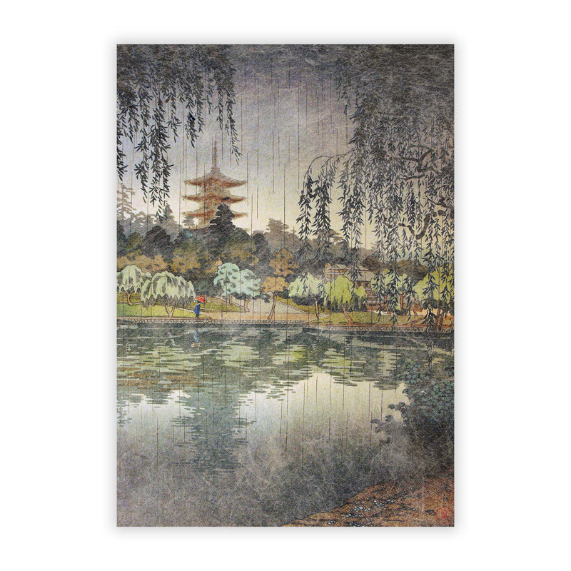Rain At Kofukuji Temple by Tsuchiya Koitsu - No Frame Painting, 42cm H x 29.7cm W