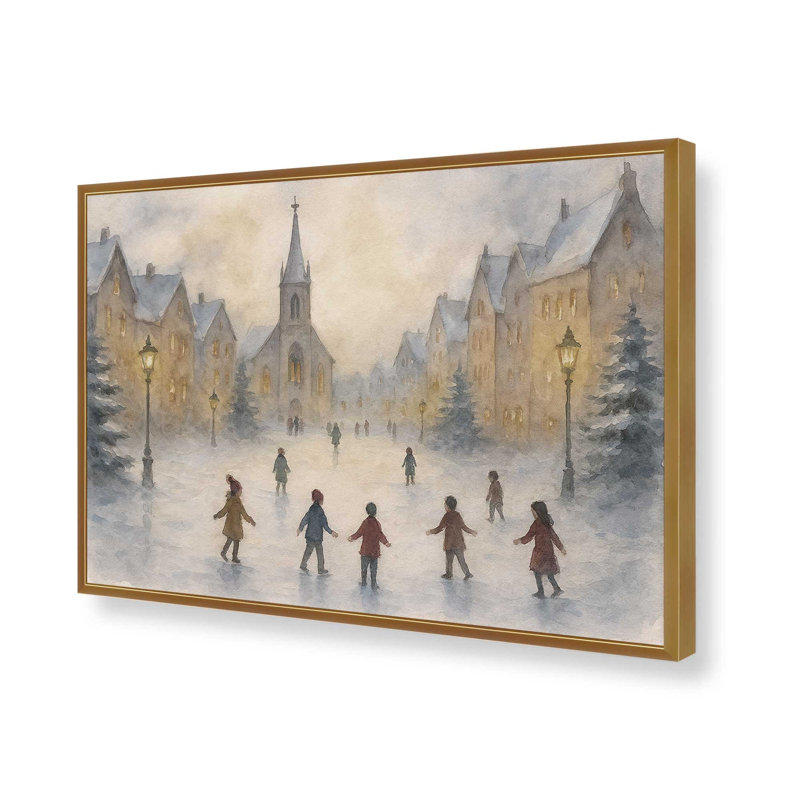 «Frosted Village Joy», reproduction d'art, 16 po x 20 po, Or poli