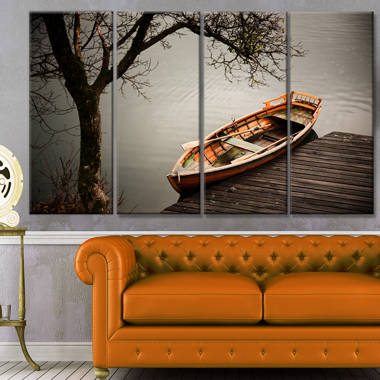 Art Wall Sunset Bay III by Steve Ainsworth 4 Piece Floater Framed Photographic Print on Canvas Set