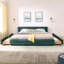 Cadre de lit rembourré avec tissu épais, cadre de lit rembourré confortable, tissu en chenille avec tête de lit et cadre de lit solide avec tiroir pour le rangement-2050274136