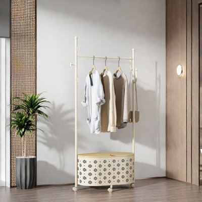 Coat Rack with Metal Stand Movable Wheels