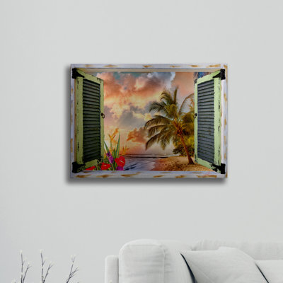 Clodomira «Window to Paradise», reproduction de peinture à l'acrylique sur aluminium brossé