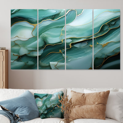 «Green and Grey», ensemble d'art mural 4 pièces