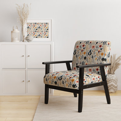 Soft Botanical Hues - Chaise d'appoint rembourrée à motif botanique et motif