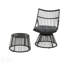 Ensemble de chaise à dossier haut en osier Elaine, design rétro pour une détente en plein air et un décor élégant-1156943682