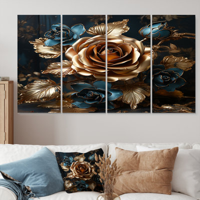 Crombach - Roses Wall Art For Living Room 4 Piece