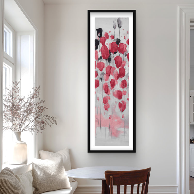 Fleurs roses abstraites - impression encadrée pour la décoration