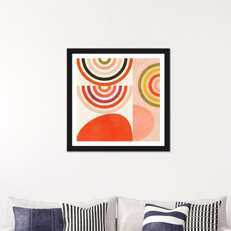 Shapes Abstract III, White, 16" H x 16" W x  1" D, Black Paper