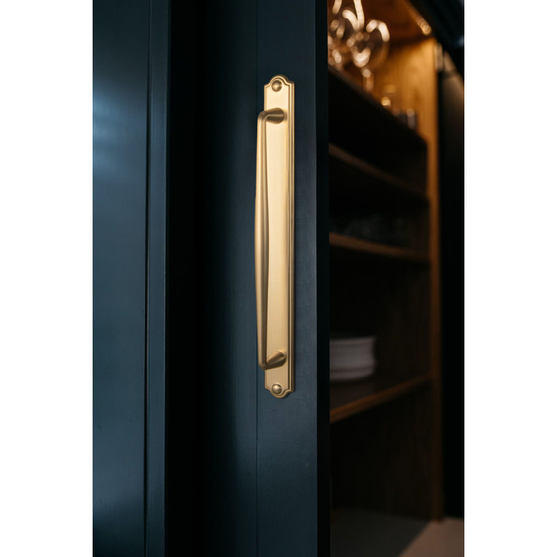 Solid Spindle Bar Pull With Backplate(Cban), 7 3/5", Champagne Bronze